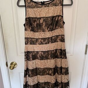 Jessica Simpson Brown and Peach Sleeveless Midi Sundress